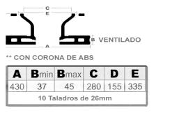 Casals 55164U - Disco freno FRUEHAUF/SMB